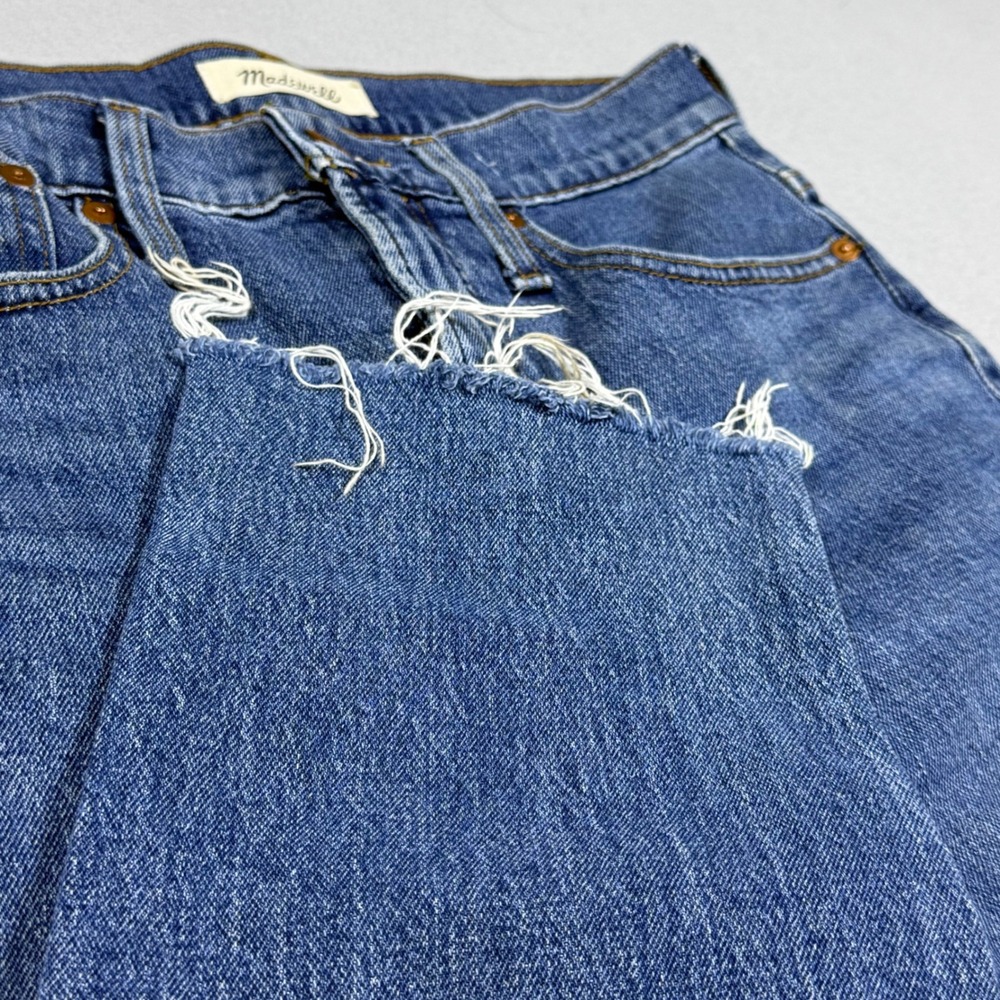 Madewell The Perfect Vintage Jean Medium Wash Raw Hem Straight Leg Denim 25
